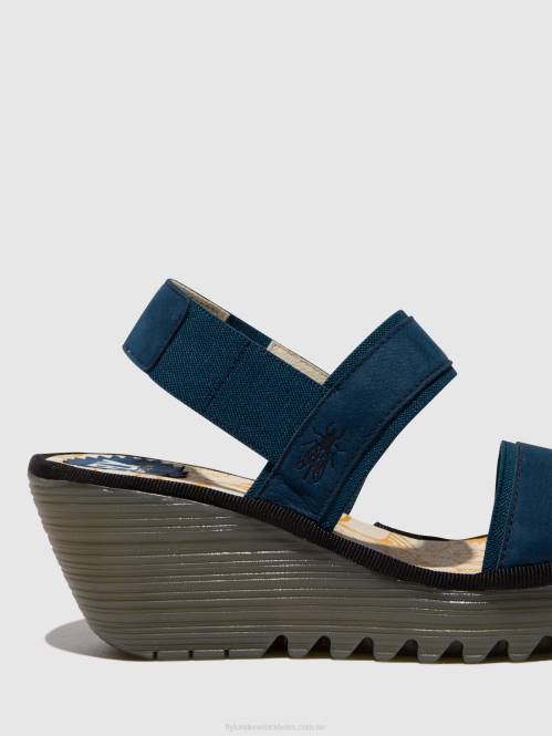 ryggsandaler yaco416 kvinnor Fly London 2T02438 blå