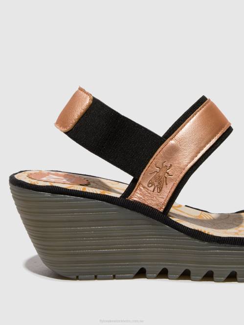 ryggsandaler yaco416 kvinnor Fly London 2T02439 rodna guld