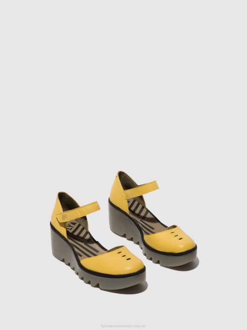 sandaler med ankelband biso305 kvinnor Fly London 2T02505 gul
