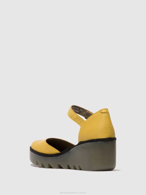 sandaler med ankelband biso305 kvinnor Fly London 2T02505 gul