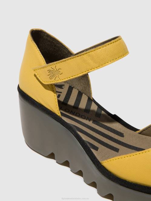 sandaler med ankelband biso305 kvinnor Fly London 2T02505 gul