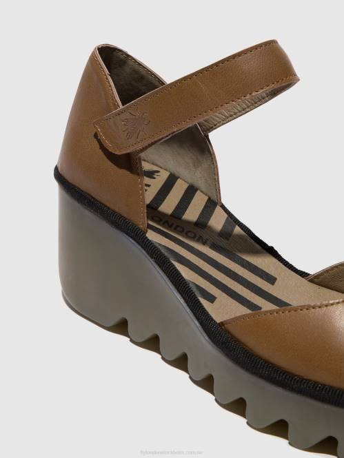 sandaler med ankelband biso305 kvinnor Fly London 2T02511 jord