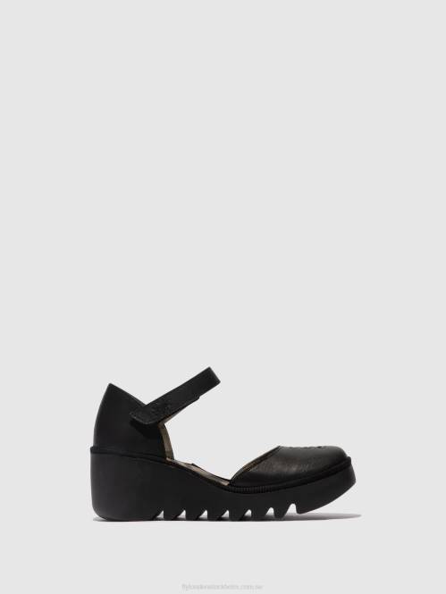sandaler med ankelband biso305 kvinnor Fly London 2T02512 svart