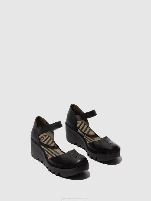 sandaler med ankelband biso305 kvinnor Fly London 2T02512 svart