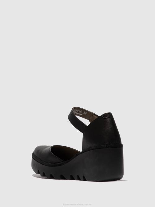 sandaler med ankelband biso305 kvinnor Fly London 2T02512 svart