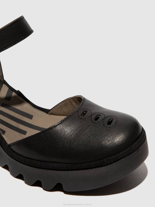 sandaler med ankelband biso305 kvinnor Fly London 2T02512 svart