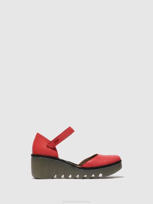 sandaler med ankelband biso305 kvinnor Fly London 2T02513 hallon