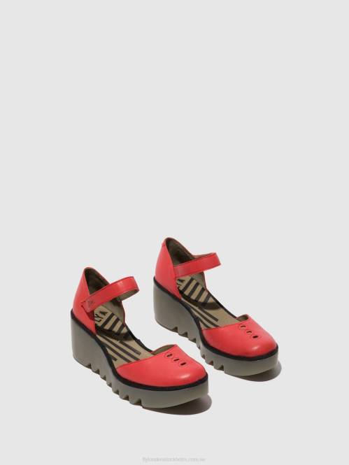 sandaler med ankelband biso305 kvinnor Fly London 2T02513 hallon