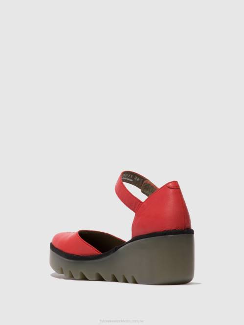 sandaler med ankelband biso305 kvinnor Fly London 2T02513 hallon