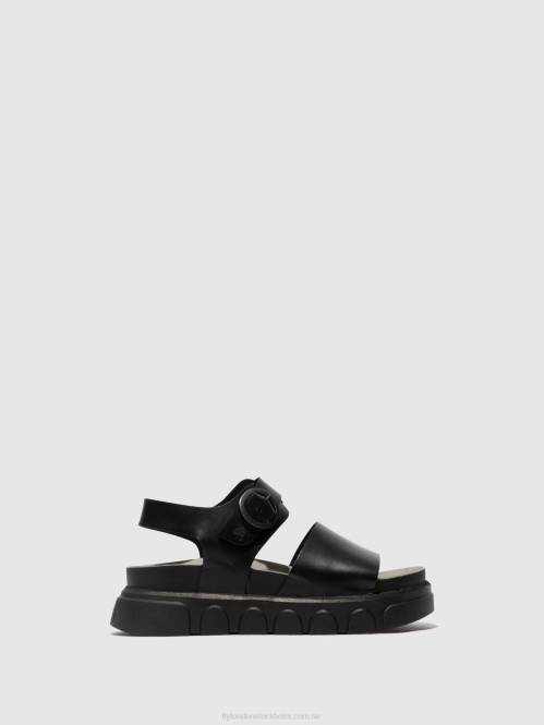 sandaler med ankelband cree947 kvinnor Fly London 2T02506 svart
