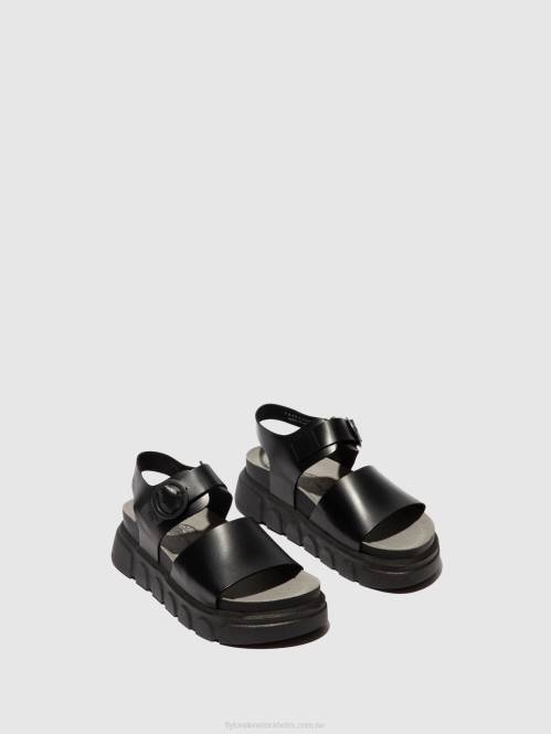 sandaler med ankelband cree947 kvinnor Fly London 2T02506 svart