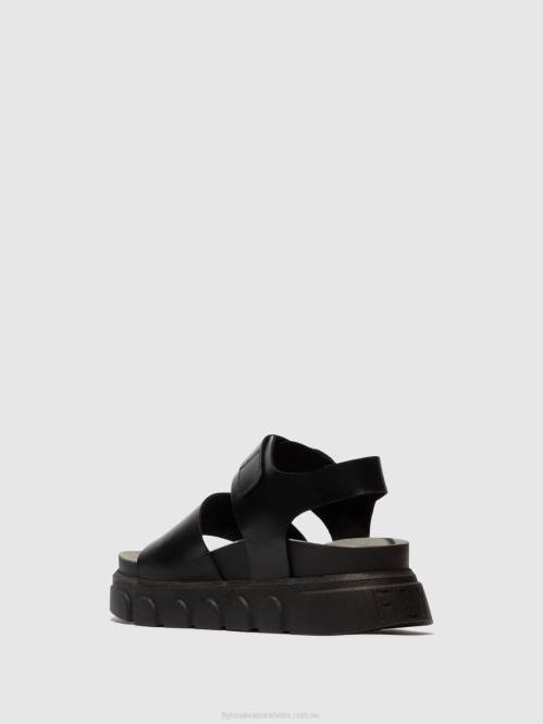 sandaler med ankelband cree947 kvinnor Fly London 2T02506 svart