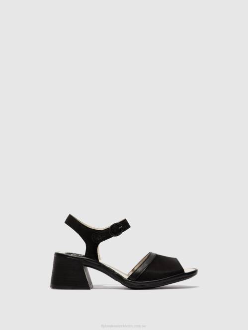 sandaler med ankelband lear374 kvinnor Fly London 2T02531 svart