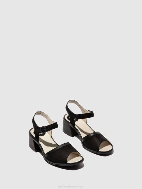 sandaler med ankelband lear374 kvinnor Fly London 2T02531 svart