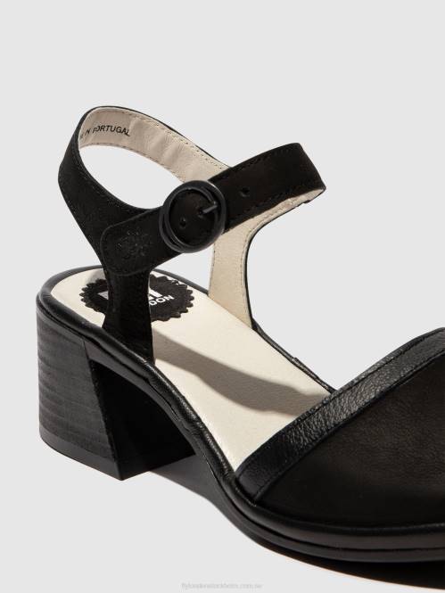 sandaler med ankelband lear374 kvinnor Fly London 2T02531 svart