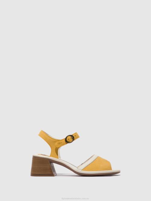 sandaler med ankelband lear374 kvinnor Fly London 2T02568 humla/offwhite
