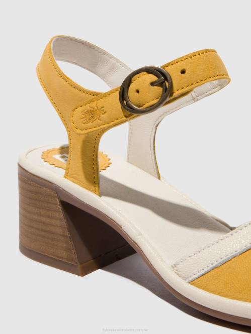 sandaler med ankelband lear374 kvinnor Fly London 2T02568 humla/offwhite