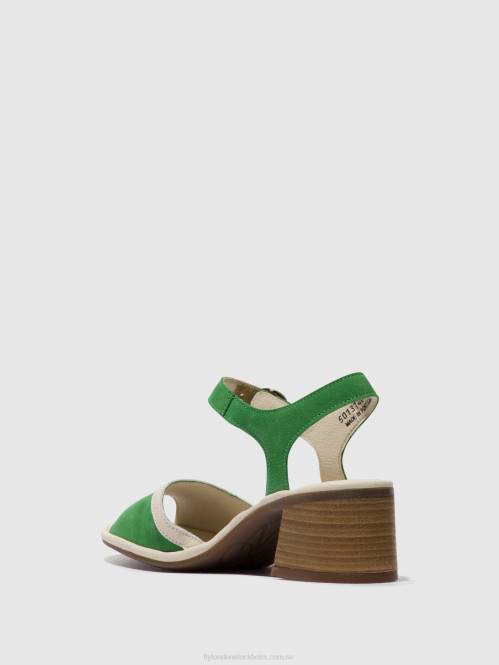 sandaler med ankelband lear374 kvinnor Fly London 2T02569 ljusgrön/offwhite