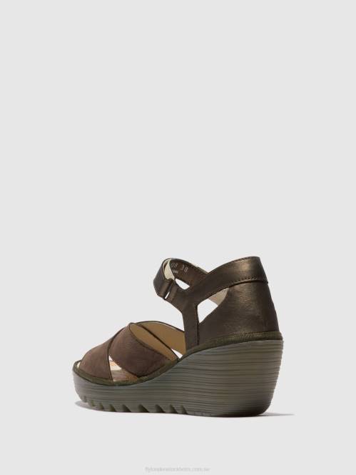 sandaler med ankelband yent365 kvinnor Fly London 2T02509 tenn