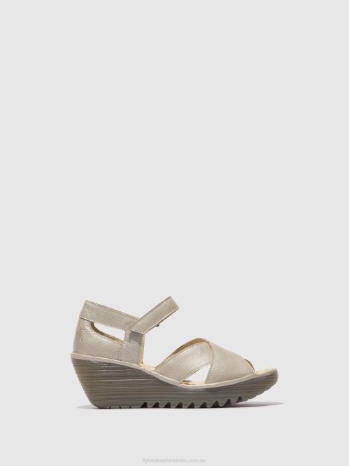 sandaler med ankelband yent365 kvinnor Fly London 2T02565 silver