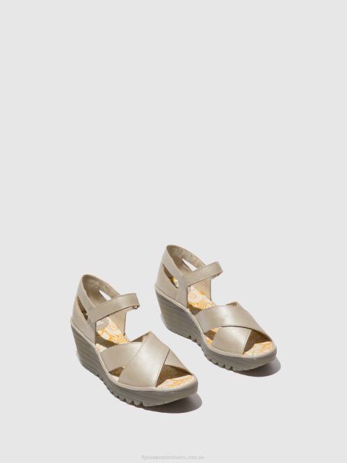sandaler med ankelband yent365 kvinnor Fly London 2T02565 silver