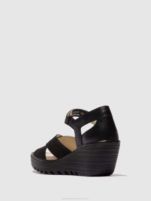 sandaler med ankelband yent365 kvinnor Fly London 2T02566 svart