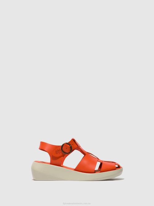 sandaler med rem bawe842 kvinnor Fly London 2T02428 korall