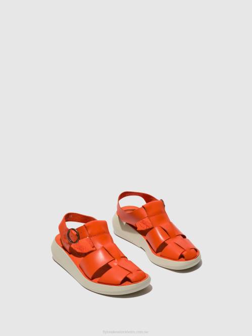 sandaler med rem bawe842 kvinnor Fly London 2T02428 korall