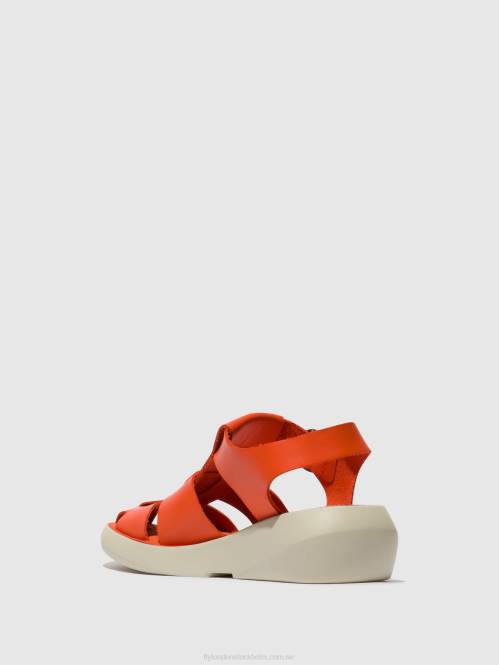 sandaler med rem bawe842 kvinnor Fly London 2T02428 korall