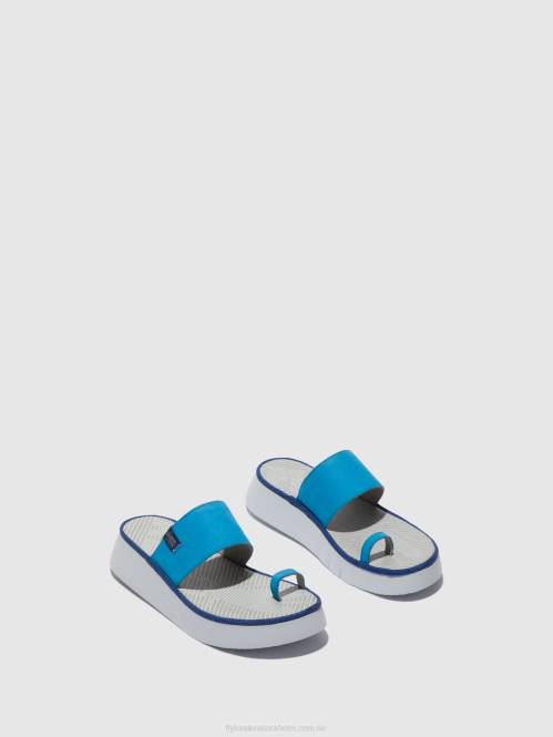 sandaler med rem chev316 kvinnor Fly London 2T02599 cupido azurblå