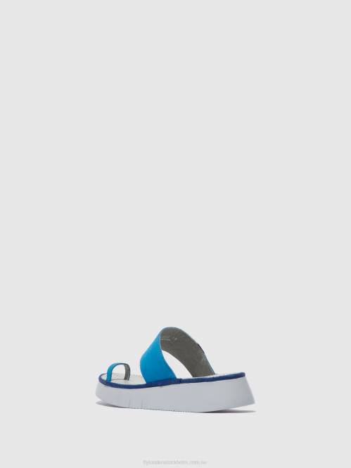 sandaler med rem chev316 kvinnor Fly London 2T02599 cupido azurblå