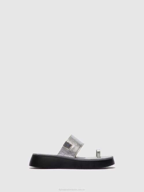 sandaler med rem chev316 kvinnor Fly London 2T02601 idra silver