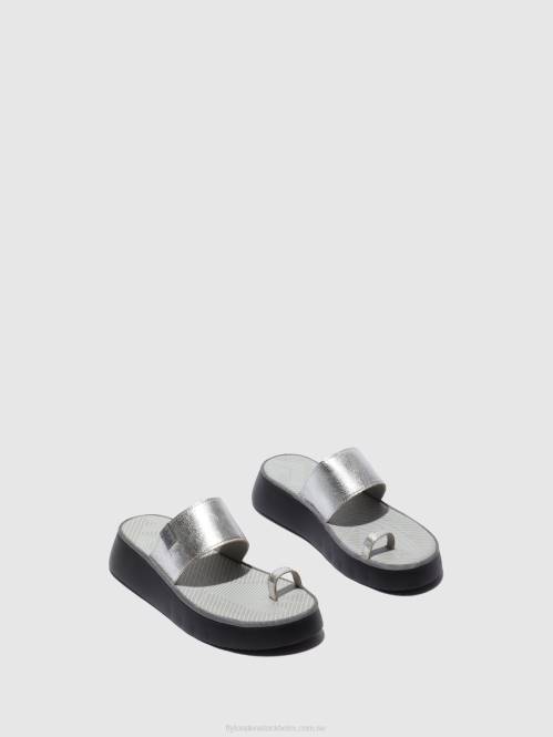 sandaler med rem chev316 kvinnor Fly London 2T02601 idra silver
