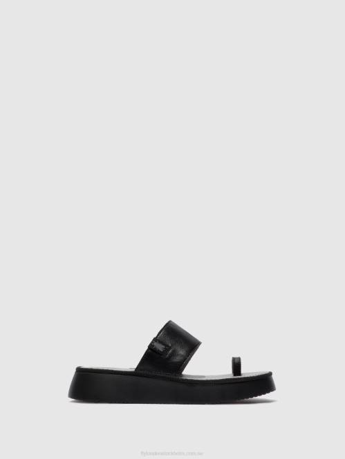sandaler med rem chev316 kvinnor Fly London 2T02607 mousse svart