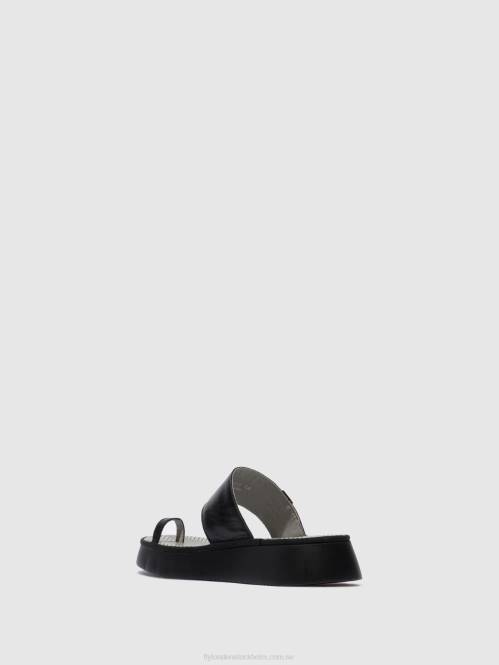 sandaler med rem chev316 kvinnor Fly London 2T02607 mousse svart