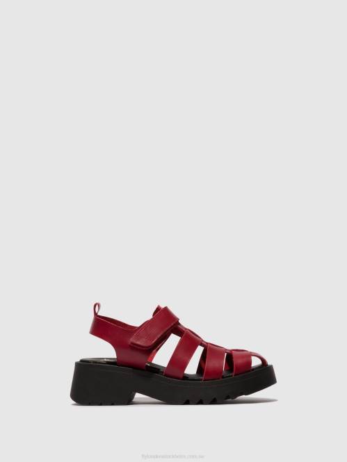 sandaler med rem maie850 kvinnor Fly London 2T02424 röd