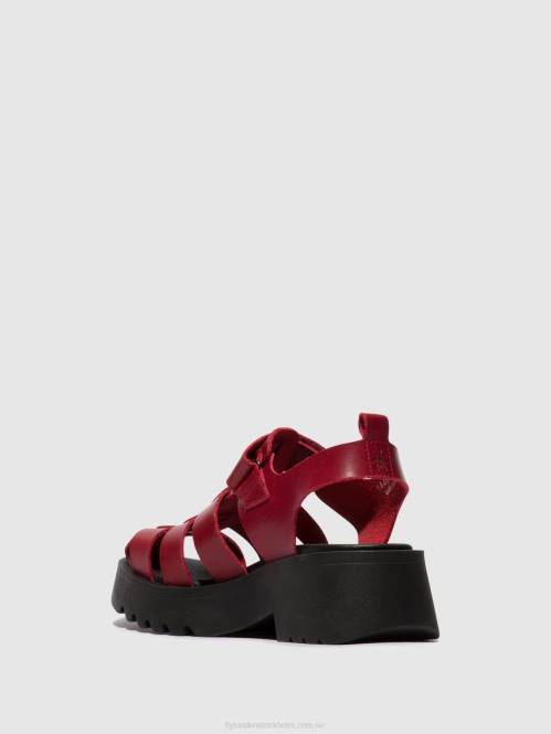 sandaler med rem maie850 kvinnor Fly London 2T02424 röd