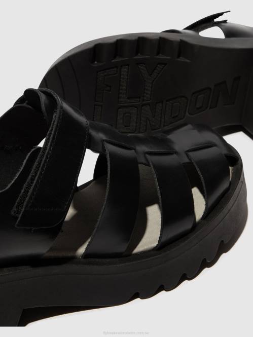 sandaler med rem maie850 kvinnor Fly London 2T02537 svart
