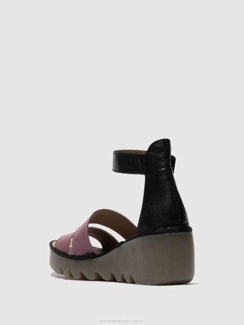 sandaler med remmar bono290 kvinnor Fly London 2T02389 violett/svart