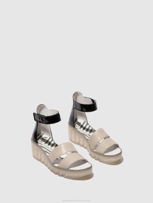sandaler med remmar bono290 kvinnor Fly London 2T02427 moln/svart