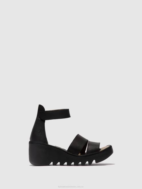 sandaler med remmar bono290 kvinnor Fly London 2T02430 svart
