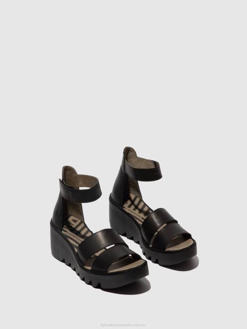 sandaler med remmar bono290 kvinnor Fly London 2T02430 svart