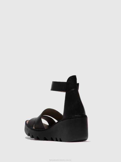 sandaler med remmar bono290 kvinnor Fly London 2T02430 svart
