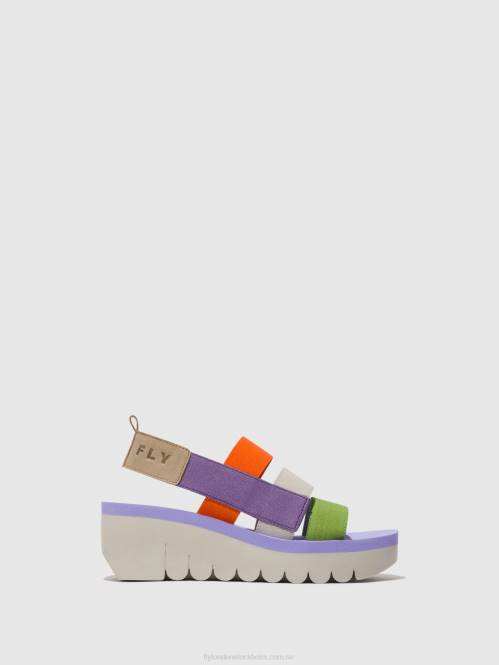 sandaler med remmar yere847 kvinnor Fly London 2T02425 multi (viola)