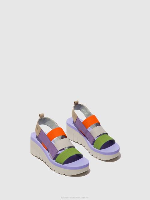 sandaler med remmar yere847 kvinnor Fly London 2T02425 multi (viola)