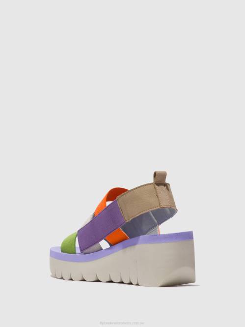sandaler med remmar yere847 kvinnor Fly London 2T02425 multi (viola)