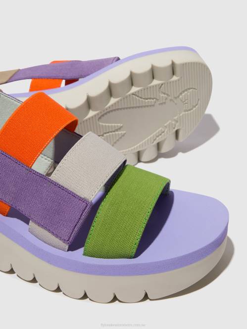 sandaler med remmar yere847 kvinnor Fly London 2T02425 multi (viola)