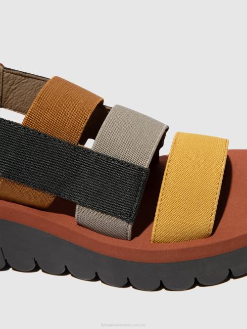 sandaler med remmar yere847 kvinnor Fly London 2T02530 multi (tegelsten)