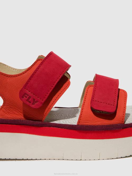 sandaler med slingback cori377 kvinnor Fly London 2T02577 djävulsröd/läppstiftsröd