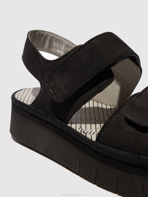 sandaler med slingback cori377 kvinnor Fly London 2T02579 svart